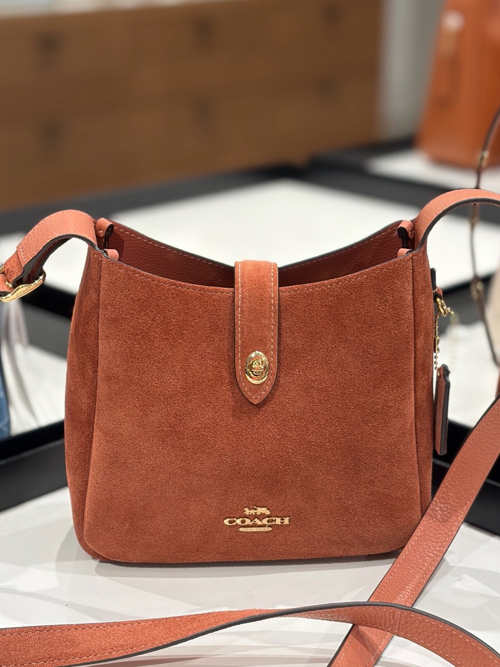 Coach Suede Hadley Mini Crossbody Shoulder  Bag